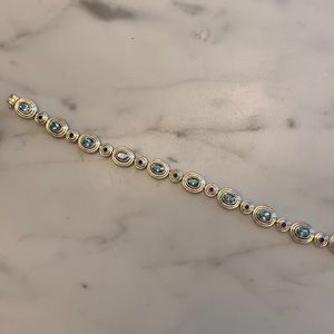 Silver and blue topaz bracelet